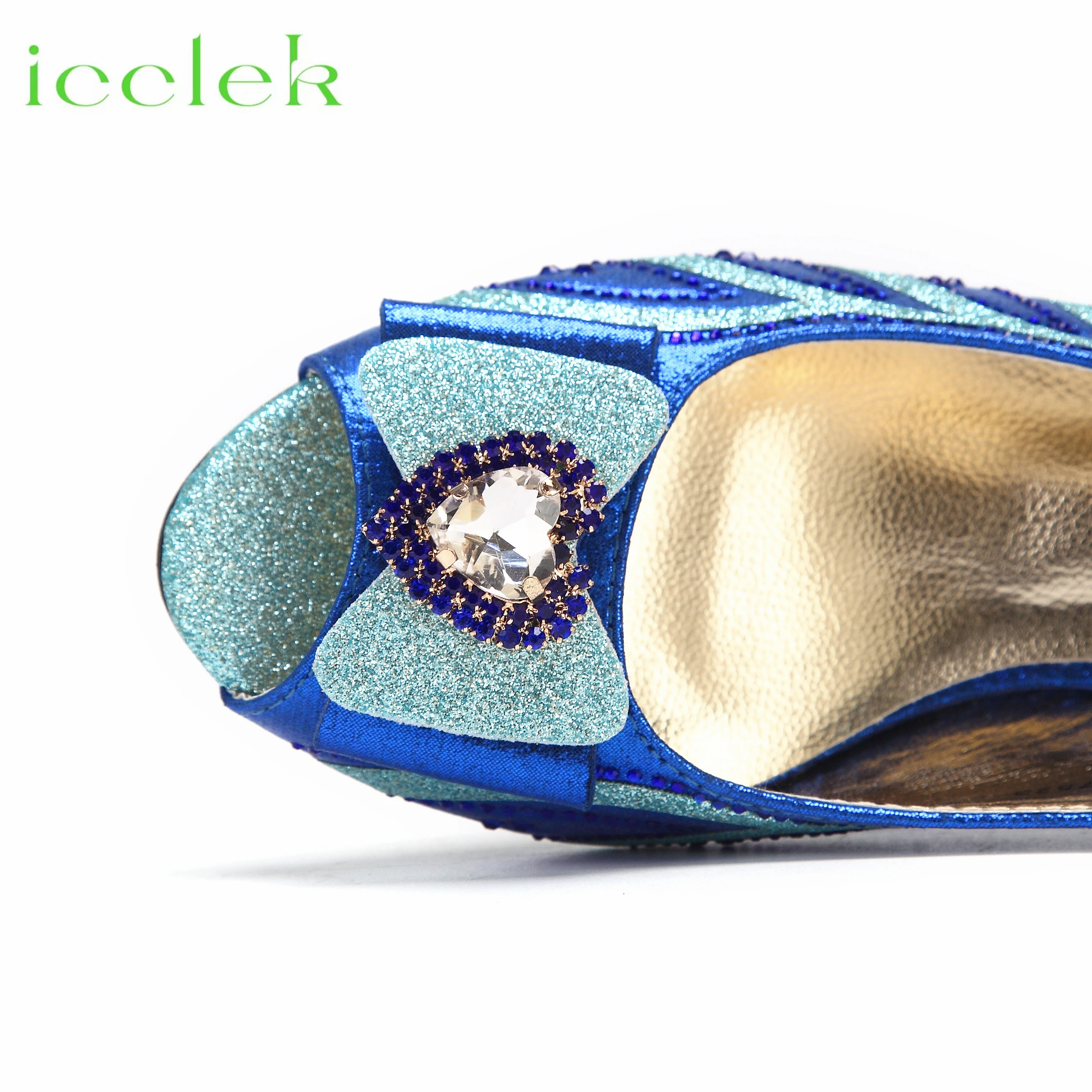 2024 Newest INS Style Royal Blue Elegant Low Heels Nigeria Popular Design African Ladies Shoes And Bag Set