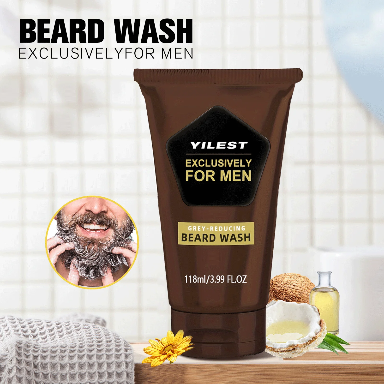 Beard Lotion Foam Rich Deep Cleaning Nourish Beard Remove Dirt Excess Grease Men Soft Beard Healthy Shine Strengthen Beard Roots view 2