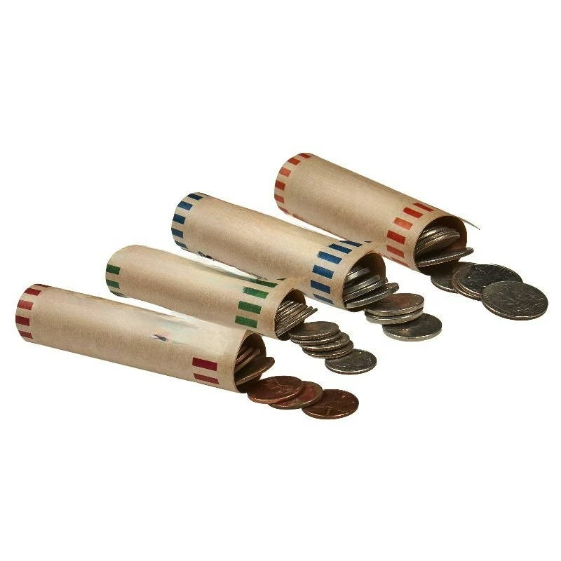 Coin Wrappers, Preformed, Paper, Assorted Denominations, 36 Count