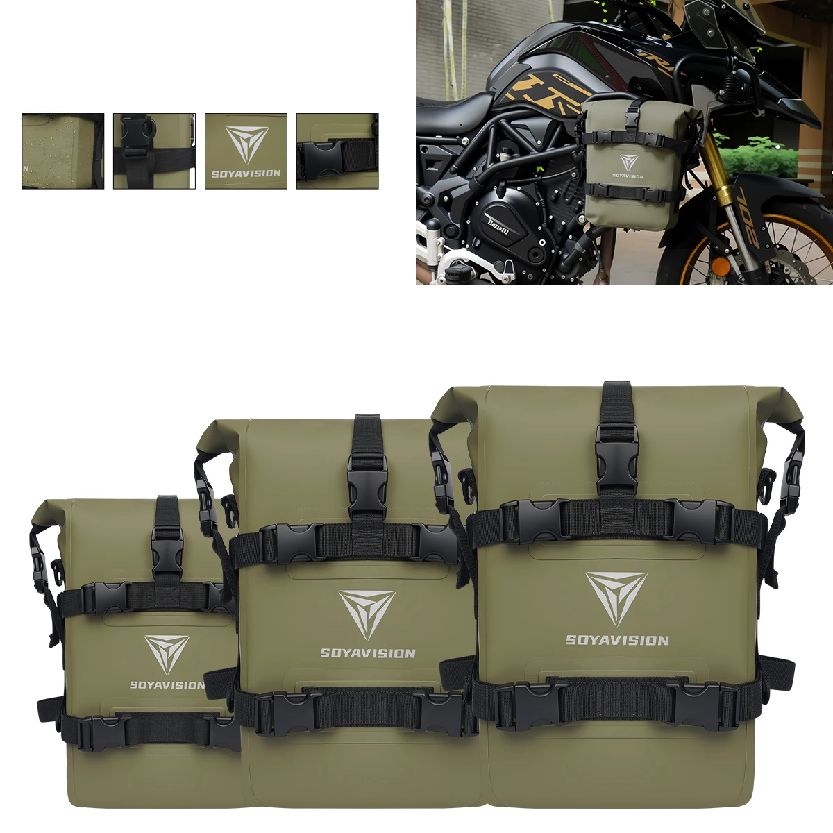 

Водонепроницаемая сумка на бампер мотоцикла, сумка на боковую раму мотоцикла, уличная сумка, сумка на защитную дугу, универсальная сумка для хранения инструментов для езды