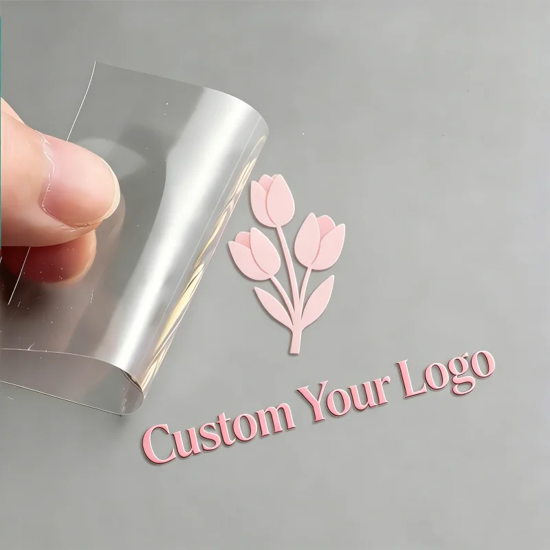 50PCS Custom DTF Transfer Stickers 3D UV Print Personalized DIY Company Logo Crystal Self-adhesive Label On Bottles Packing Box