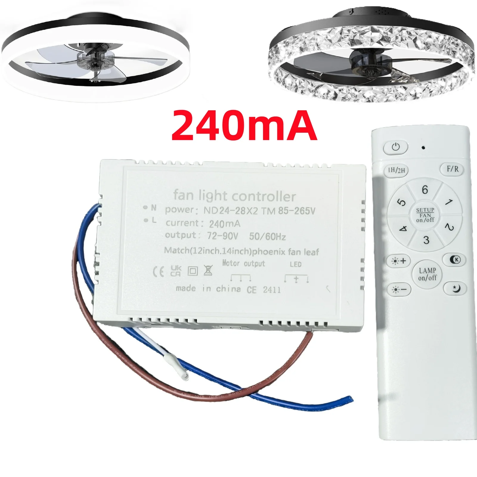 IRALAN Round LED Ceiling Fan Light Driver Replaceable Electrical Component Intelligent Dimmable Lighting Transformer Accessory