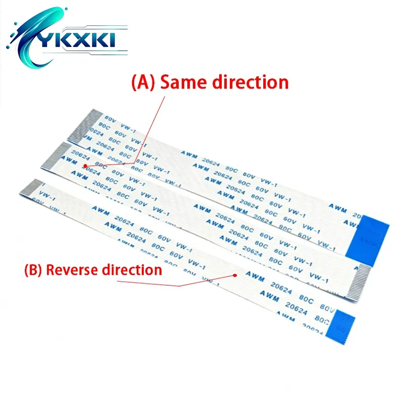 10-100PCS 0.5MM FFC/FPC 4P 5P 6P 8P 10P 12P 14P 16P 18P 20P 24P 26P 30P 32P 40P 50Pin AWM 20624 80C 60V 400mm Wire Flat Cable