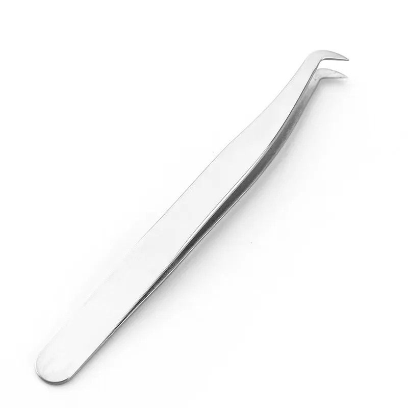 Pinzas de acero inoxidable para injerto de pestañas, herramienta de alta precisión de cabeza redonda para aplicación de pestañas postizas