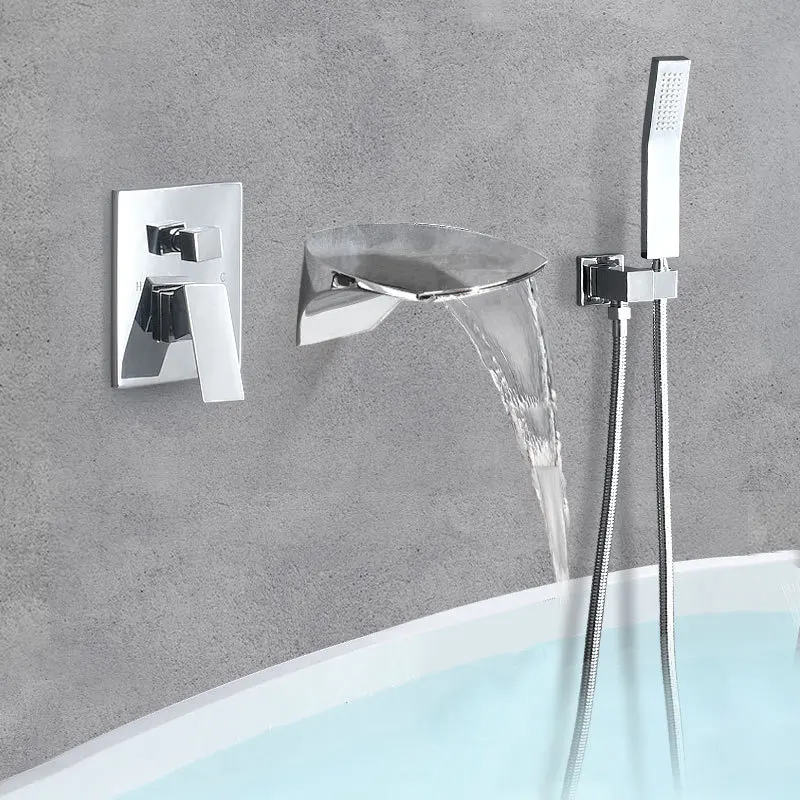 

All copper black concealed wall type hot and cold shower shower faucet, bathtub side faucet