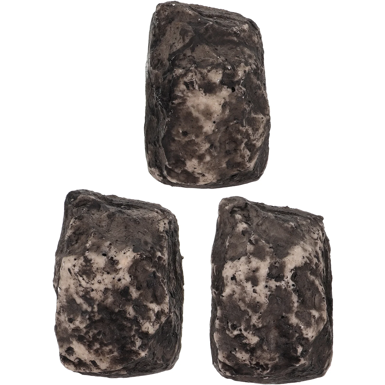3Pcs Fake Stone Key Box Weatherproof Resin Material Hidden Key Safe Simulated Rock Design Garden Yard Decor Functional Storage