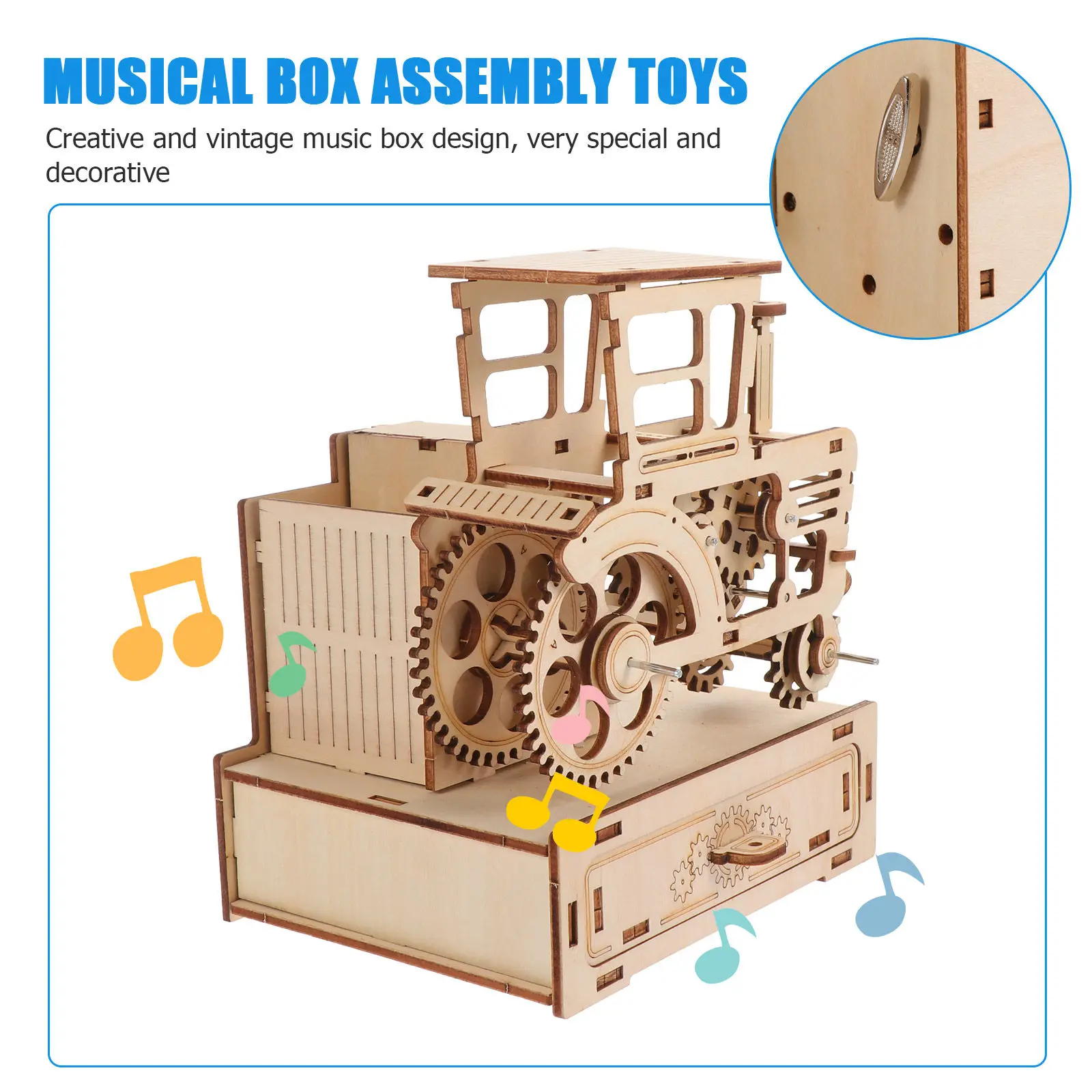 

Набор для сборки: деревянный 3D-пазл «Комбайн» с музыкальной шкатулкой, развивающий, для развития терпения, подарок