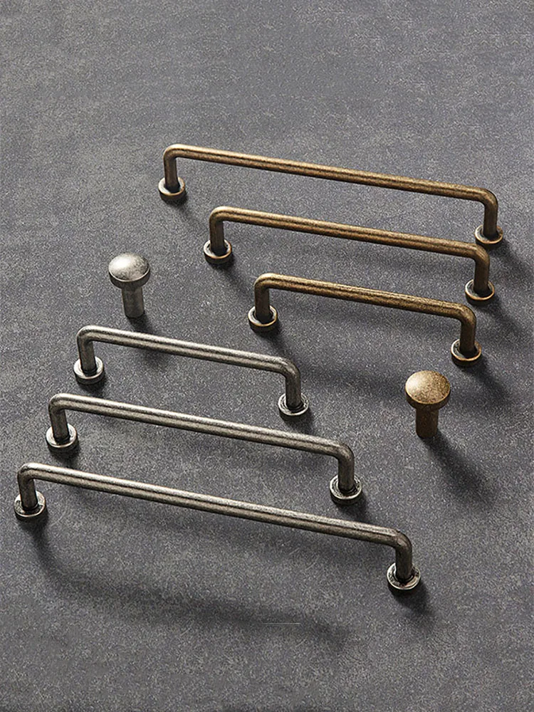Zinc Alloy Cabinet Handles Furniture Pulls Wardrobe Bar Handle Retro Silver Gold Drawer Knob Handle Door Hardware