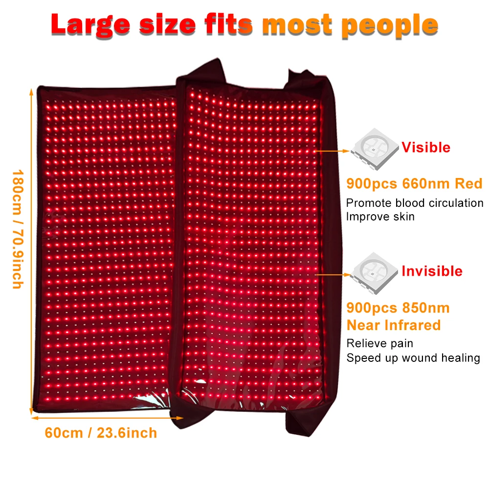 

GOOD Shanglaite 180*60*25cm Whole Body Treatment Red Light Near Infrared Light Therapy Pain Relief Sauna Sleeping Bag