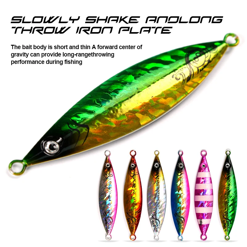 Jigging Spoon Metal Plate Fishing Lure 20g 30g 40g 60g 80g 100g 150g 200g Shore Casting Jig Sea Bass Fast Sinking Bait Jerkbait