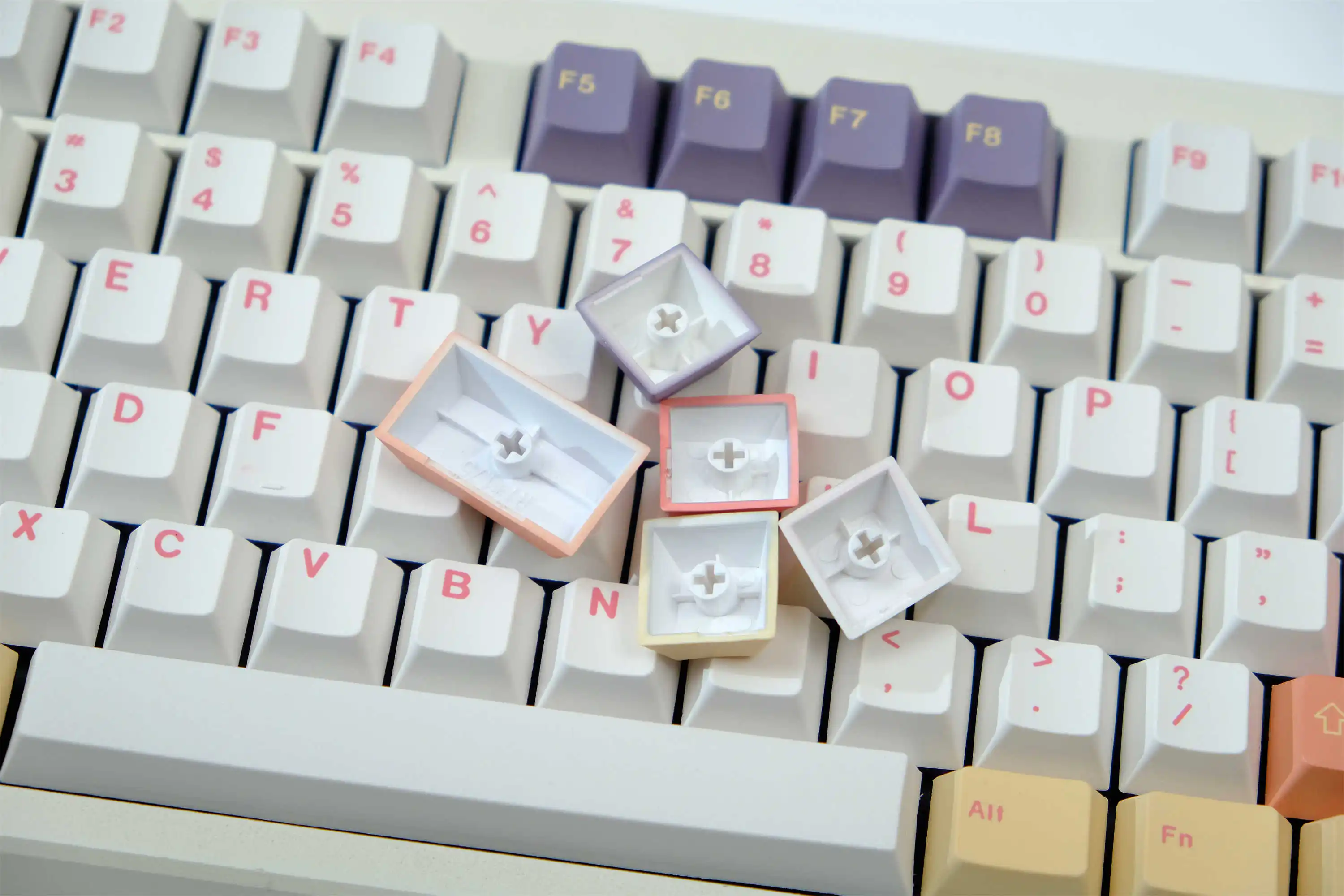 Imagem -05 - Keycaps Personalizados para Teclado Mecânico Cloud Smoke Keycaps Pbt Perfil Cereja Dye-sub Gmk 129 Chaves