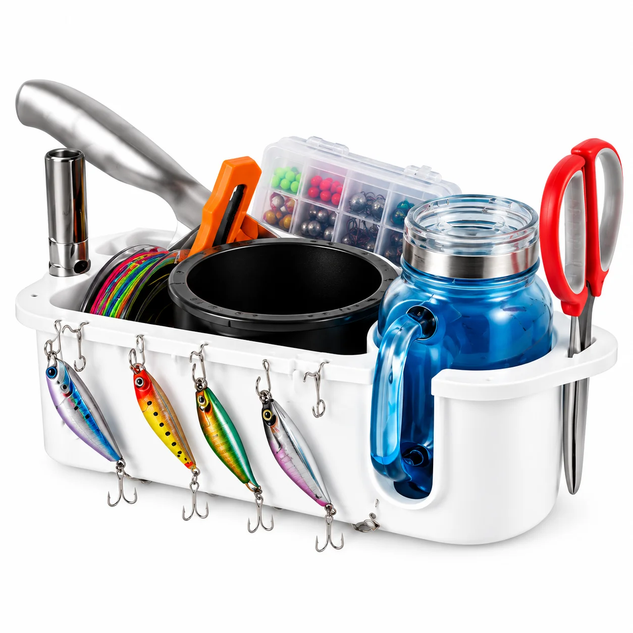 For Yacht Pontoon Fishing Boat Cabin Storage Accessories Tools Marine Storage Caddy Box with Cup Holder Tray Bracket Organizer