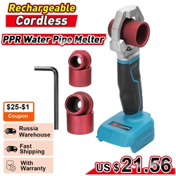 Rechargeable Hot Melt Machine Cordless PPR Water Pipe Melter Plastic Welding Machine with Replacement Heads 18V Battery Powered