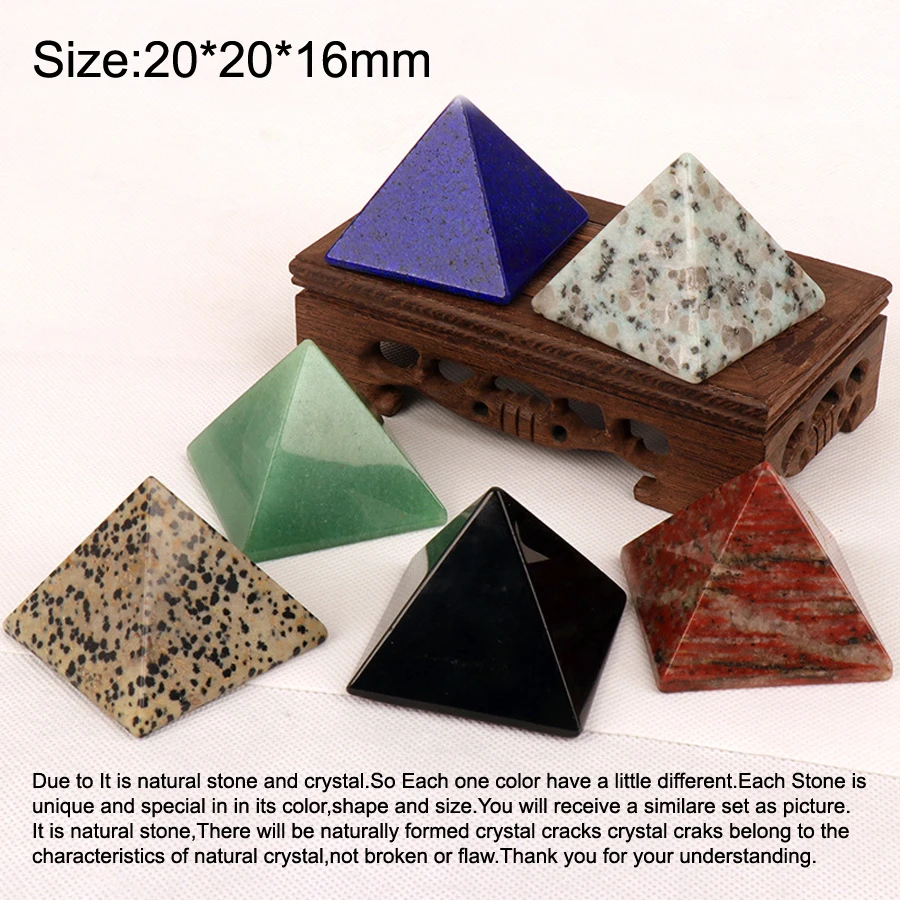 20mm Natural Agate Stone Gems Mineral Crystal Quartz Pyramid Chakra Reiki Energy Healing Point Tower Room Home Decoration Maison