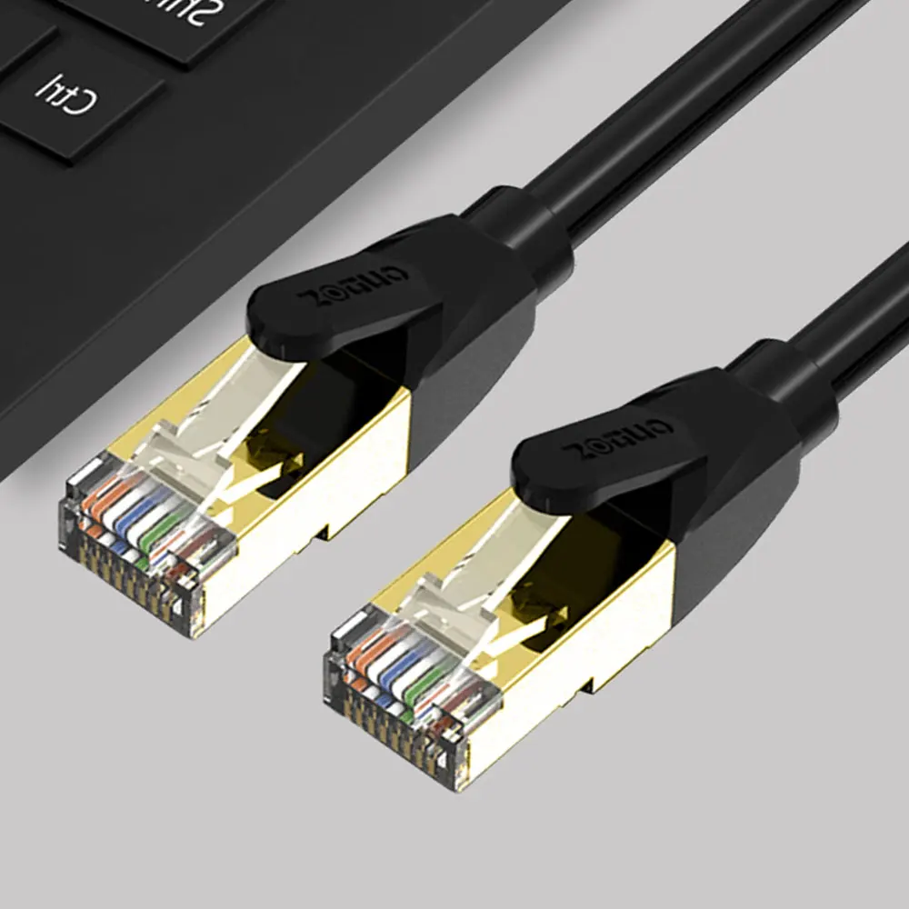 ZOGUO-enrutador de Cable Ethernet CAT8, RJ45, Internet Lan, SFTP, 40Gbps, 2000MHz, Red con algodón trenzado para ordenador portátil, IPTV, PS4,