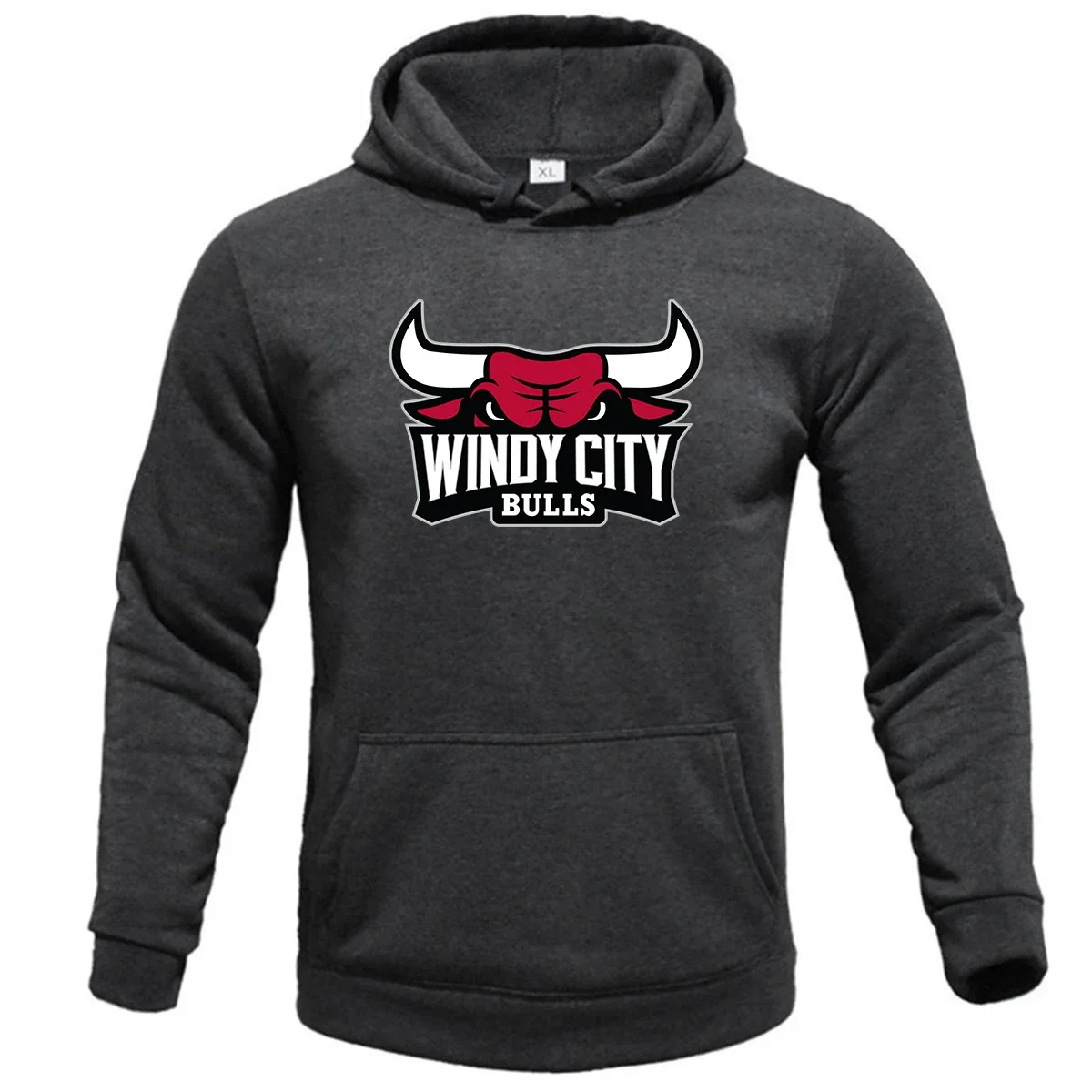 Chicago Bulls Team Logo Printed Men\'s Brushed Hoodie Sports Casual Fashion Men\'s Spring and Autumn Men\'s Pullover Loose Street T