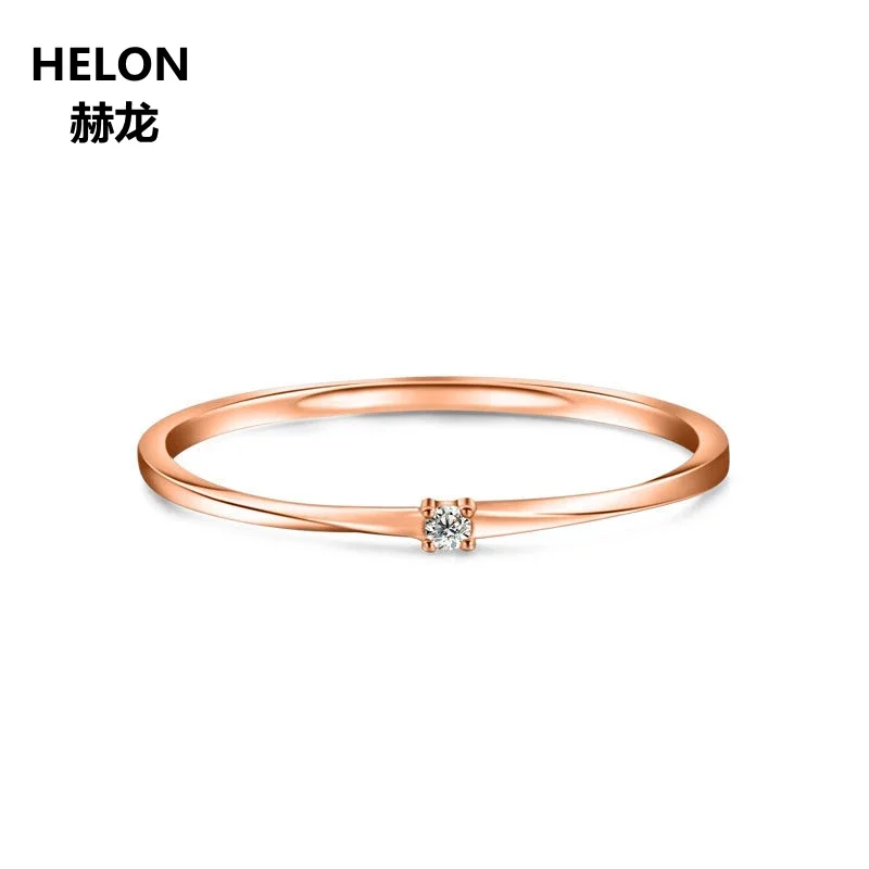 

Solid 10k Rose Gold SI/H Full Cut Natural Diamonds Engagement Ring Wedding Band Fine Jewelry Women Ring