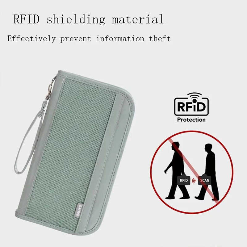 Travel Wallet Rfid Blocking Family Passport Holder Carry Storage Case Passport Holder Cash Document Organizer for Cards Tickets