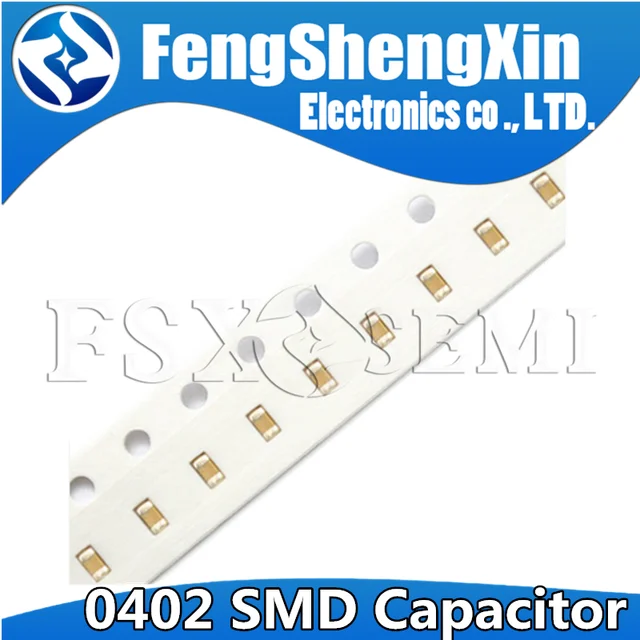 100 sztuk 0402 SMD Chip wielowarstwowy kondensator ceramiczny 0.5pF - 10uF 10pF 100pF 1nF 10nF 15nF 100nF 680pf 0.1uF 1uF 2.2uF 4.7uF 10uF
