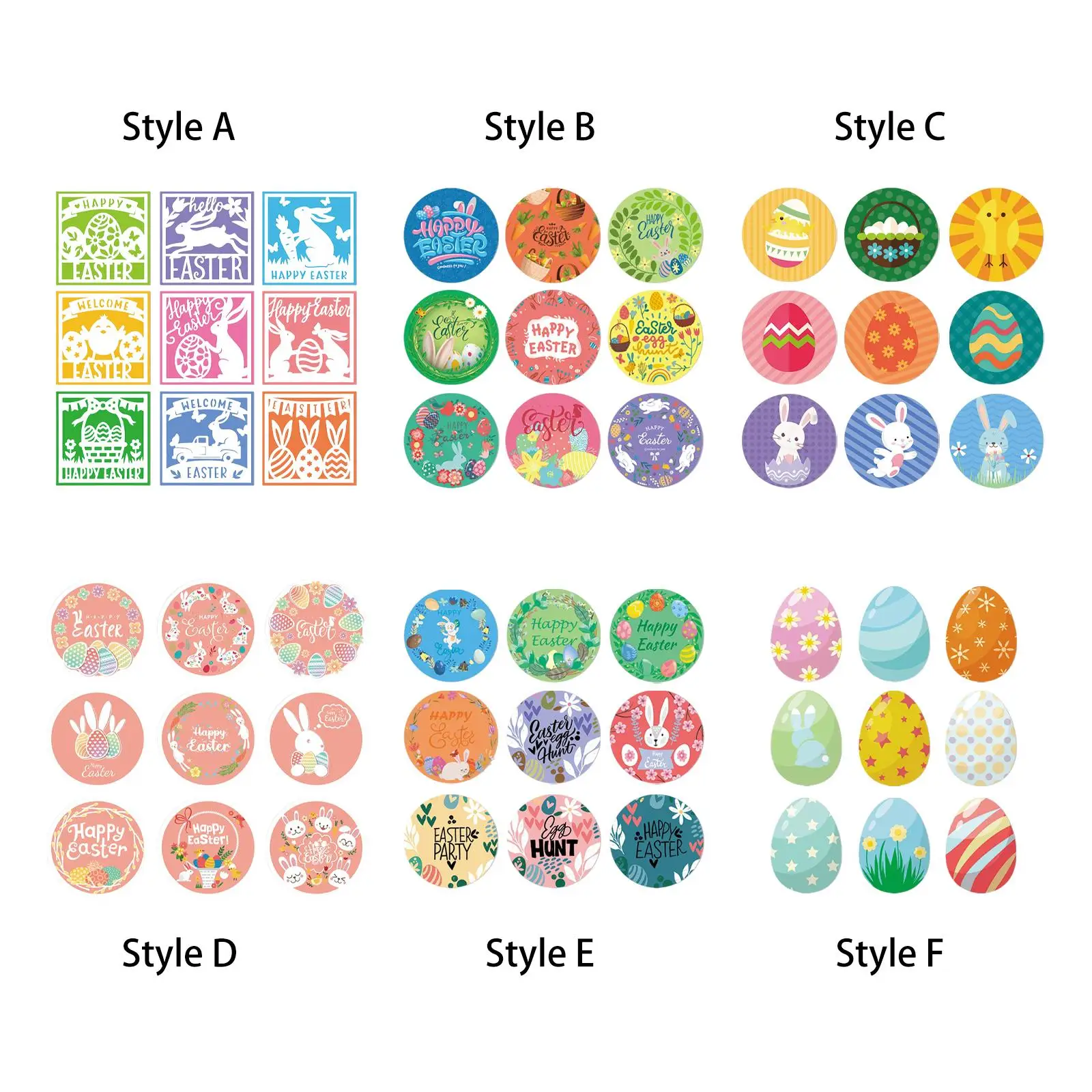 90 Pieces Assorted Happy Easter Stickers Easter Gift Tags for Bags Party Festival