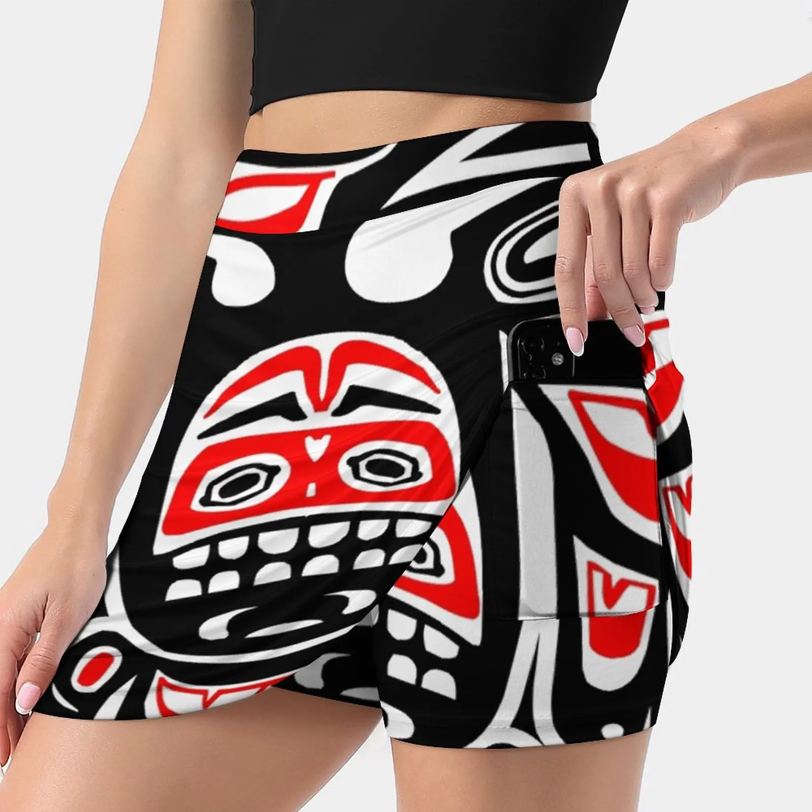 Alaskan Eagle Women's skirt Aesthetic skirts New Fashion Short Skirts Inuit Tlingit Alaska Eskimo Seattle Pacific Pacific North