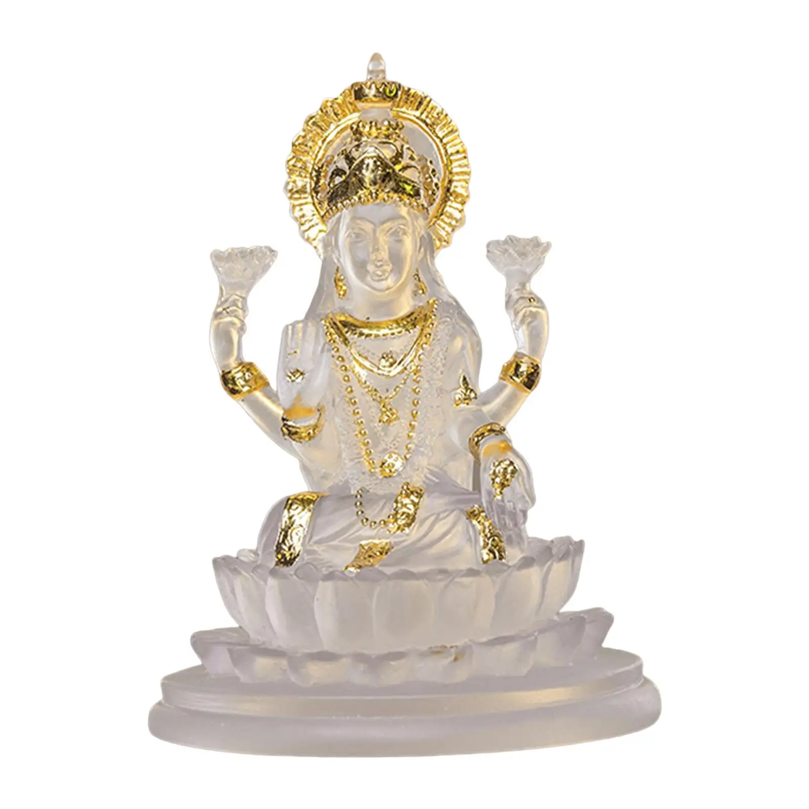 Lakshmi Figurine Fengshui Collectibles Table Centerpiece Indian Buddha Sculpture for Tabletop Office Meditation Temple Ornament