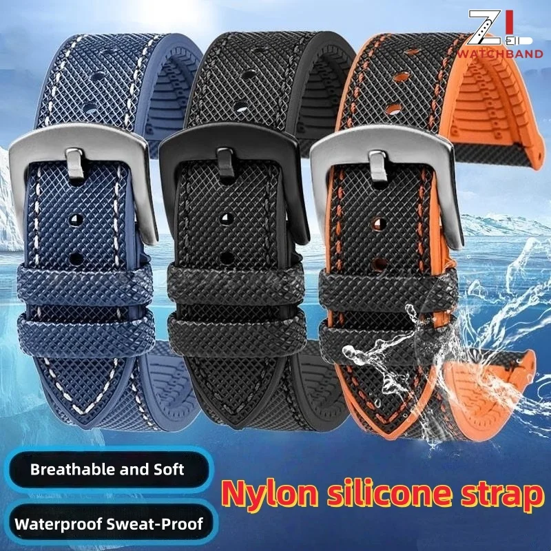 For Any Brand Waterproof Rubber Watch Strap Men Women Bracelet 18/19/20/21/22/24mm Wristband Blue Orange Green Yellow Watchband