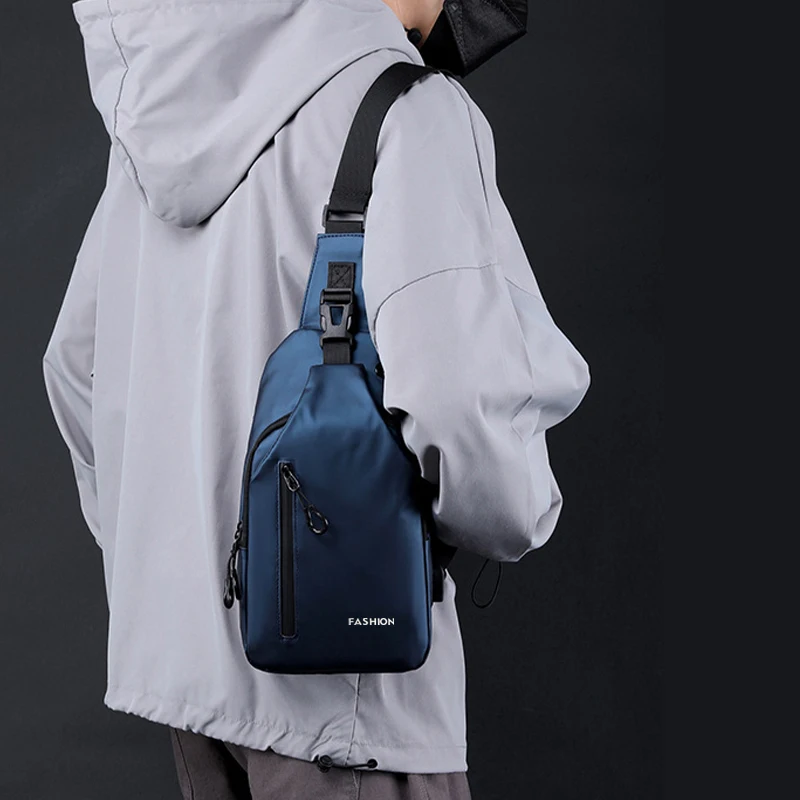 

Men's Fashionable Simple Solid Color Chest Bag Outdoor casual fashion shoulder crossbody bag Trendy Men's Chest Bag