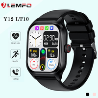 2024 LEMFO Y12 Smartwatch Men 2.01'' Inch Color Screen Bluetooth Call Blood Oxygen/Pressure Monitoring Smart Watch Women