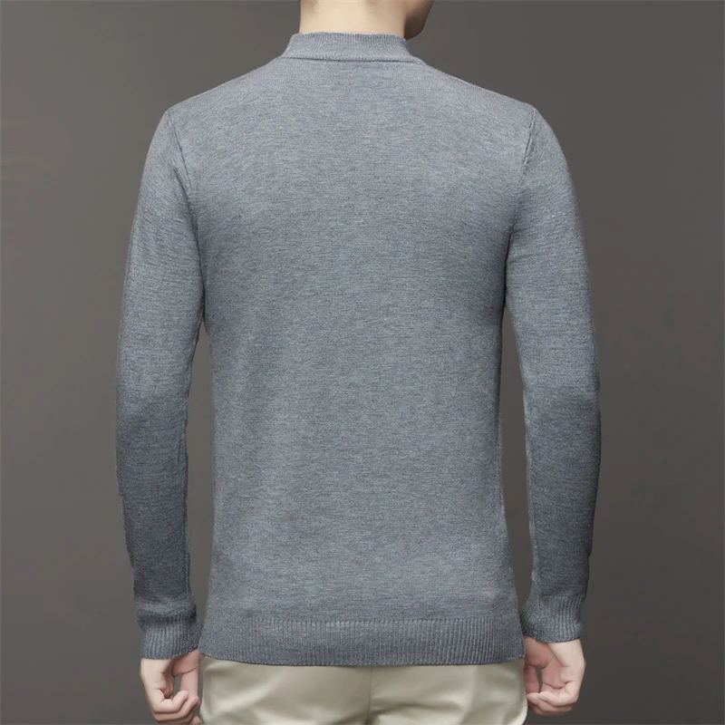 7 Colour Men's Half High Neck Long Sleeved Solid Color Sweater Soft, Warm and Comfortable Top with a Base