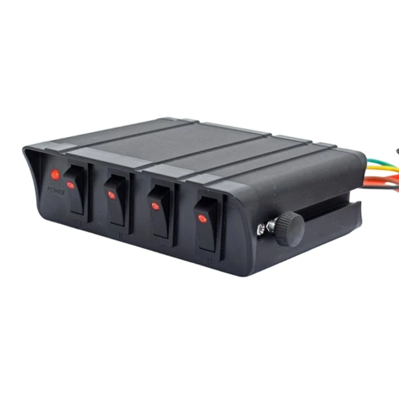 

4 Gang Toggle Switch Box Waterproof 4 Gang Switch Panel Simplified Wiring System Easy Installation for Automotive Truck Trailer