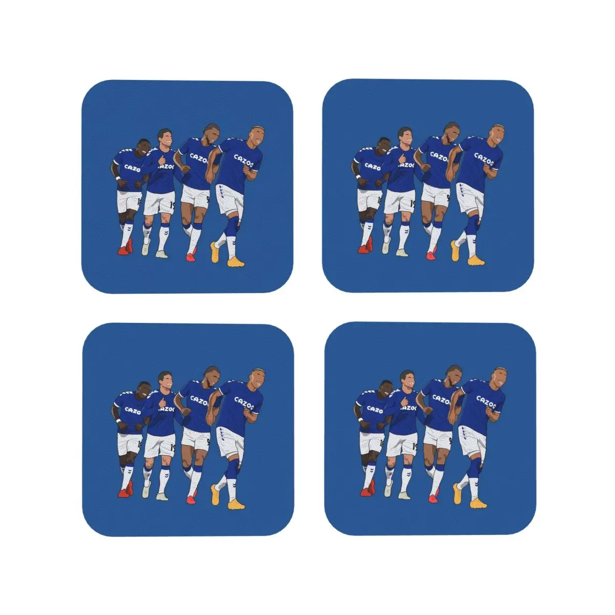 Everton Goal Celebration Richarlison Calvert Lewin Rodriguez Nkounkou Taza aislante de cocina Esteras de café Almohadillas de capacidad Juego de 4