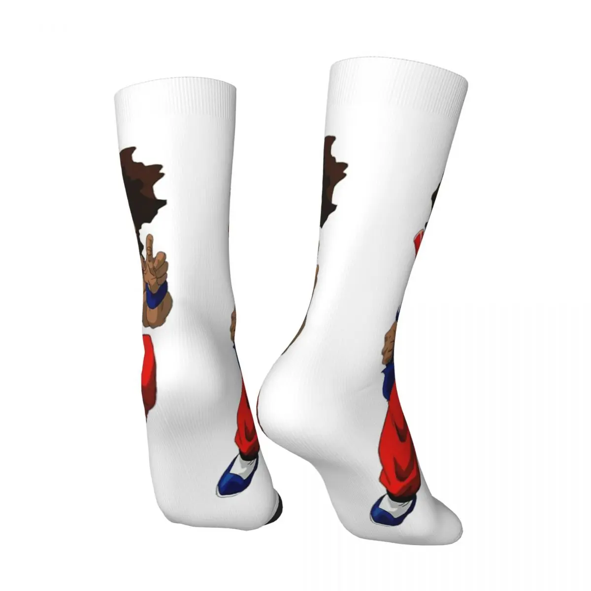 Crazy compression Sock for Men Cos Goku Hip Hop Harajuku The Boondocks Happy Seamless Pattern Printed Boys Crew Sock Casual