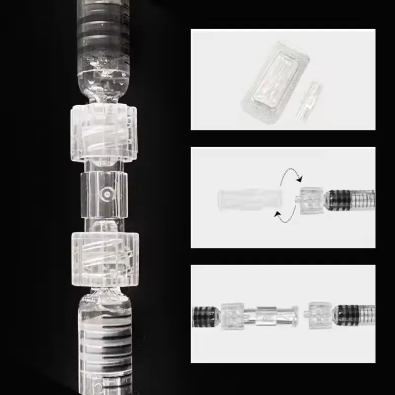 

100/500 шт. Медицинский стерильный пластиковый разъем, шприцевой разъем Ruhr, прозрачный, подходит для герметичных пневматических компонентов