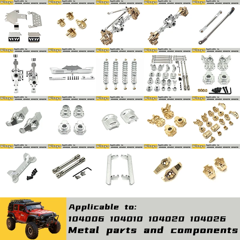 Zugstange, Fahrgestell, Getriebewelle Metallbeschläge und Messinggewichte passend für WL-104006 104010 104020 104026