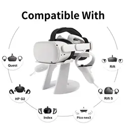 GOMRVR VR Headset and Touch Controllers Display Stand, Helmet & Handle Holder Mount Station for Oculus Quest 2 / Pico 4