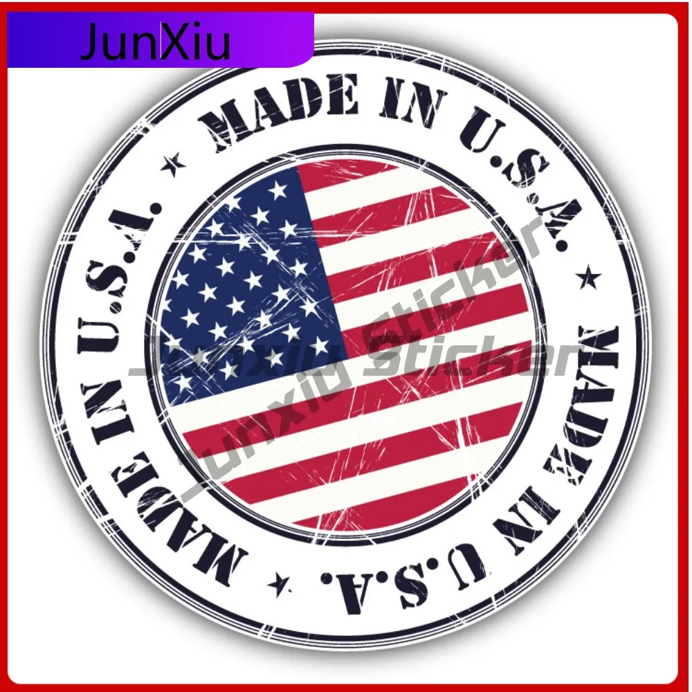 

Made In Usa Grunge Flag Stamp Car Decal Bumper Stickers Funny Style SUV Use For Rear Window Decorative Automotive Decor Anti