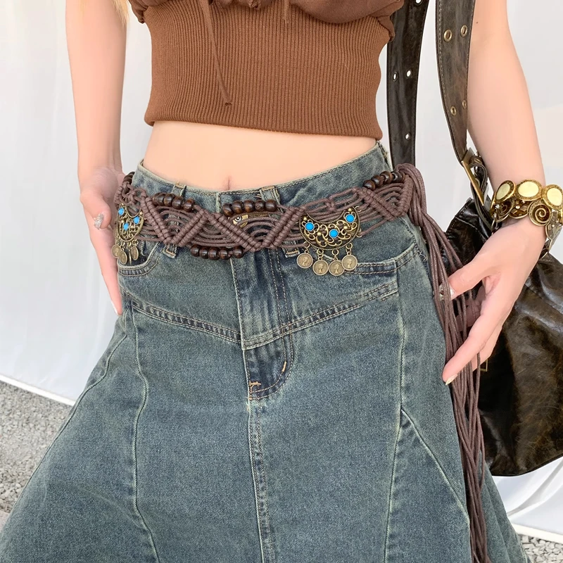 

Retro Versatile Ethnic Style Bohemian Waist Chain Belt Women Punk Fashion Sweater Chain Waist Body Decor Jeans Dress Accessories
