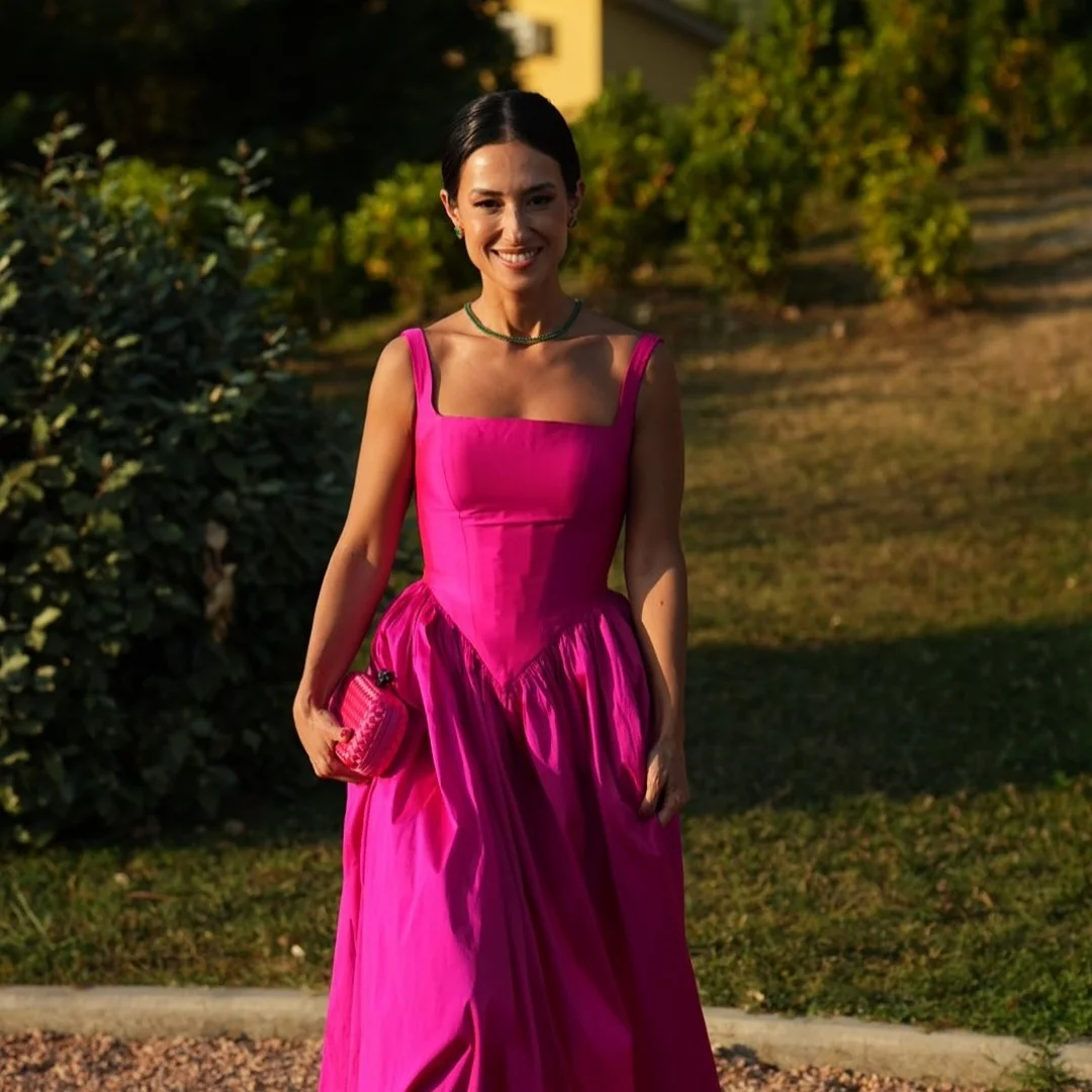 Contessa Customized Prom Dress robes de soirée Evening Dresses Fuchsia Square Neck A Line Long Formal Gown For Women Wedding