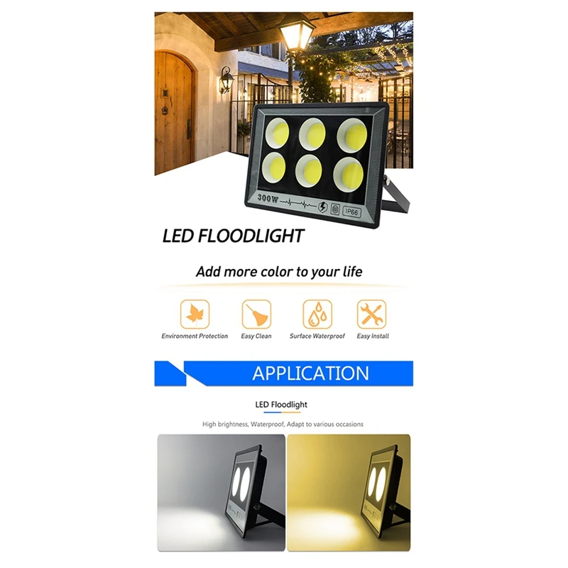 BAAG-LED Floodlight 300W 220V Spotlight IP65 โคมไฟกันน้ํา LED น้ําท่วมกลางแจ้ง Garden Street โคมไฟ