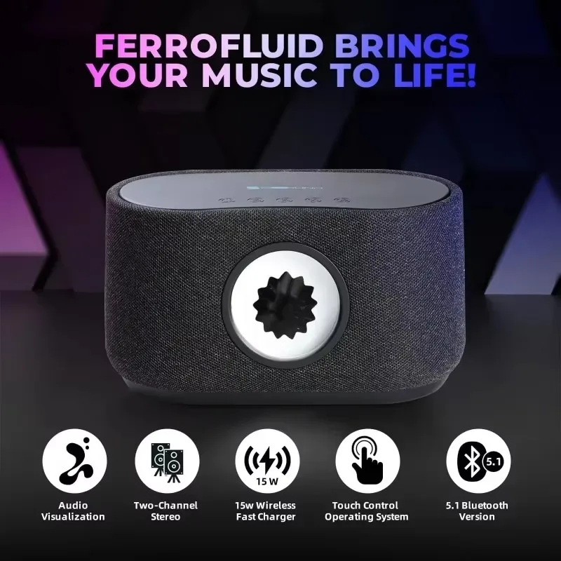 Magnet Liquid Gift Wireless Charge Caixa De Som Ferrofluid Music Rhythm Pickup Bluetooth Speaker Desktop Music Dancing Soundbox