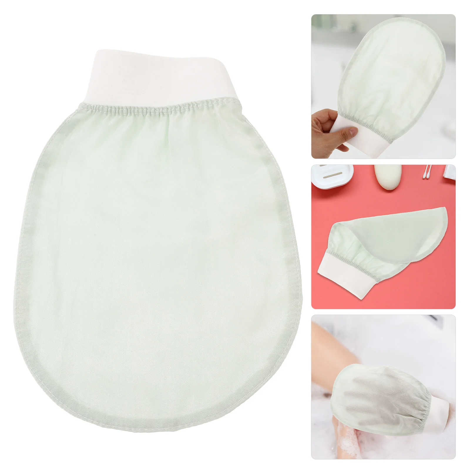 

Silk Bath Scrubber Durable Exfoliating Glove Back Scrubber Body Washcloth Shower Mitts Spa Gloves Shower Gloves