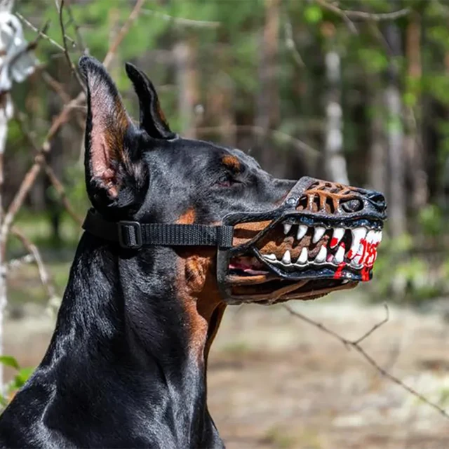 New Halloween Costume Zombie Dog Mask Basket Cage Muzzle Training for Biting Dog Mouth Cover with Teeth for Pitbull Spooky Pup AliExpress