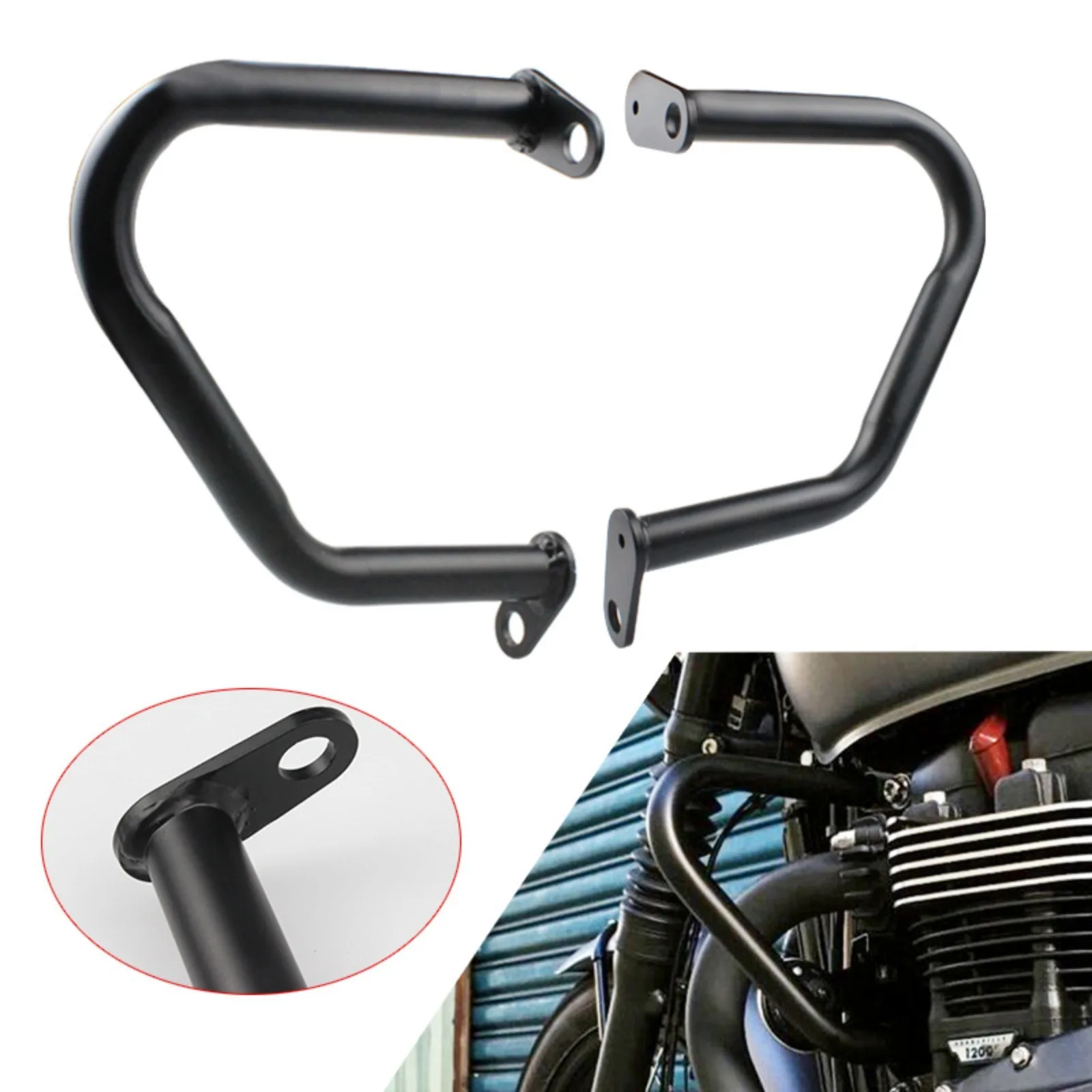 

Engine Guard Crash Bar Black Fit For Triumph Street Twin 16-20 Thruxton