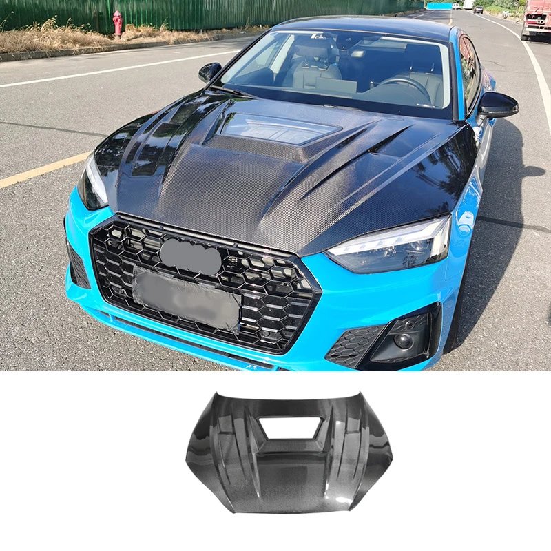 High Quality Real Carbon Fiber Fibre Front Engine Hood Clear Car Bonnet For A5 2017-2019