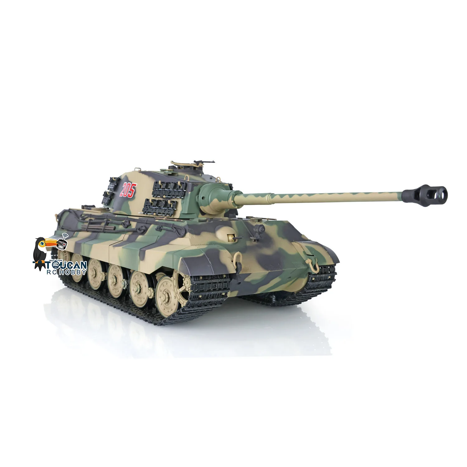 HENG LONG 1/16 Scale 7.0 2.4G Plastic King Tiger RTR RC Tank Model 3888A Tracks Idlers Machine Gun BB Unit Gift