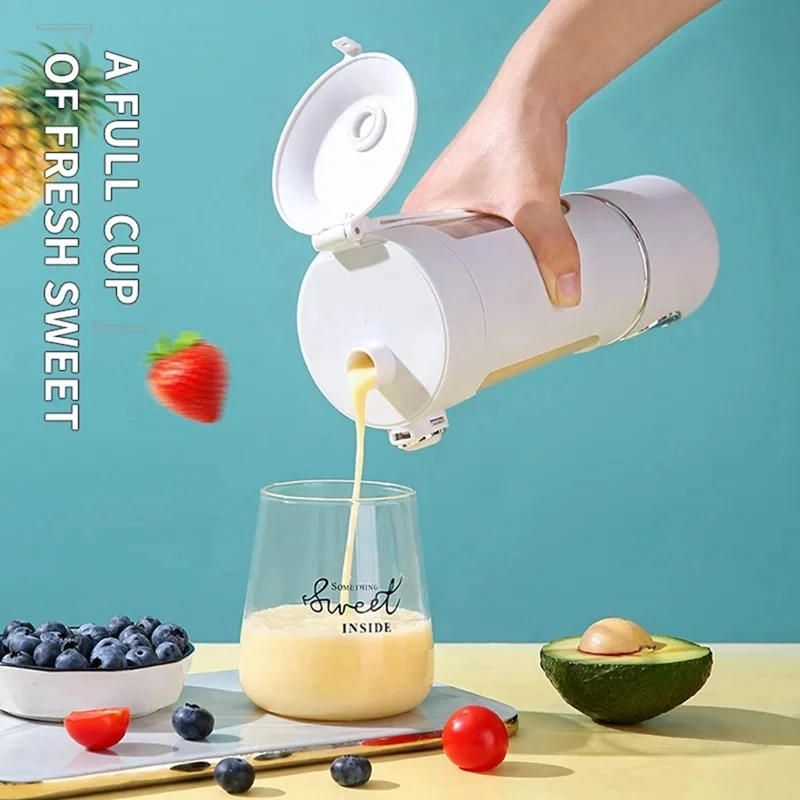 Portable Juice Maker Blender For Shakes Smoothies 700ML 12-Blades Fast Mixing 2 In 1 Blender Personal Juicer 7.4V