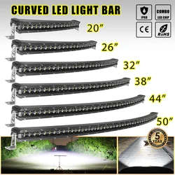 UNISHINE LED Light Bar 50inch Signal Row Curved 6500k Spot Flood Combo Beam LED Work Light For Offroad Auto 4X4 Trailer Car ATV