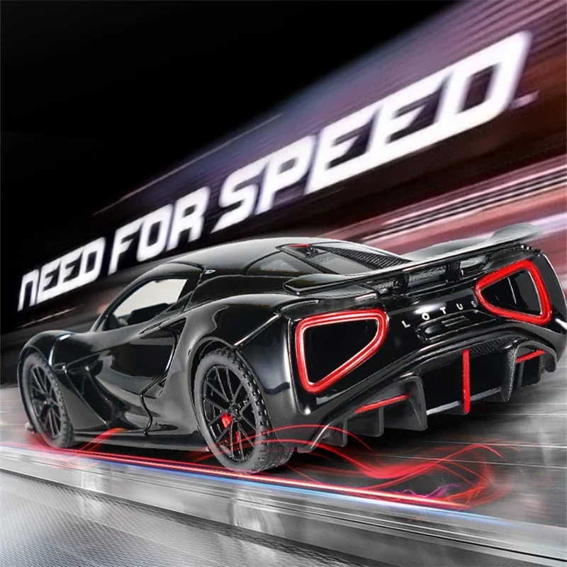 Evija liga pura carro esportivo elétrico modelo 1:32 diecasts metal super carro de corrida veículos modelo som e luz brinquedo presente