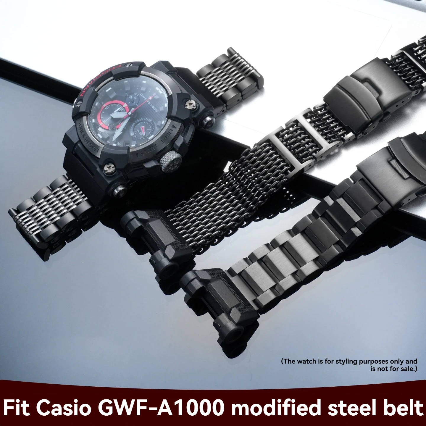 Solid Stainless Steel Replacement Strap for the Casio G-SHOCK 7th Generation Frogman 5623 GWF-A1000 Men's Customizable Watch